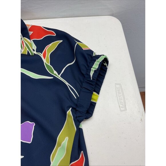 CROSBY BY MOLLIE BURCH Callaway Dress BUTTON FRONT SLEEVELESS NAVY POCKETED LG - Picture 4 of 11